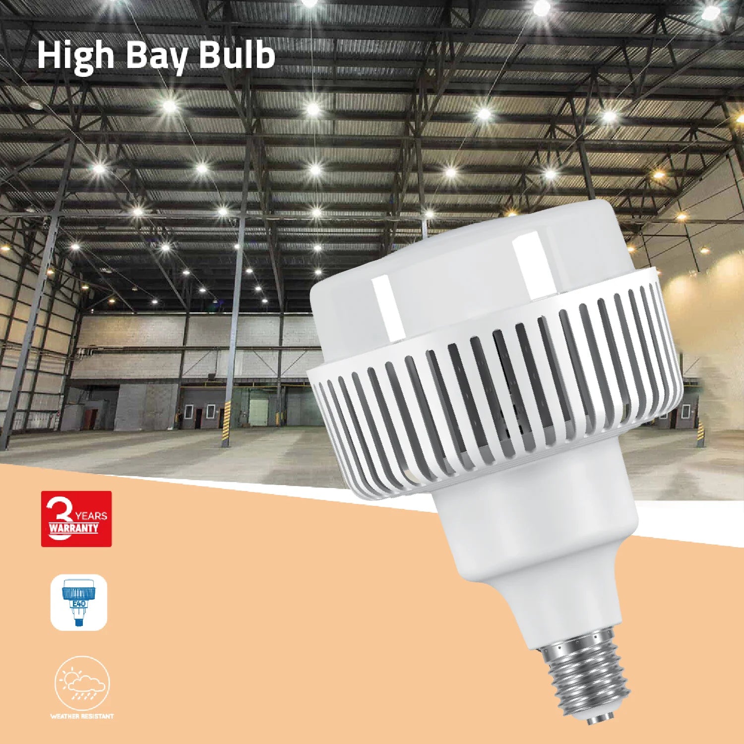  الترا لايت كشاف هاي بي معلق 80 واط مع قاعدة E40 (UTL-V1)